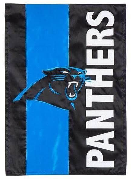 Carolina Panthers Garden Flag 2 Sided Embellished Logo NFL 16SF3804 Heartland Flags