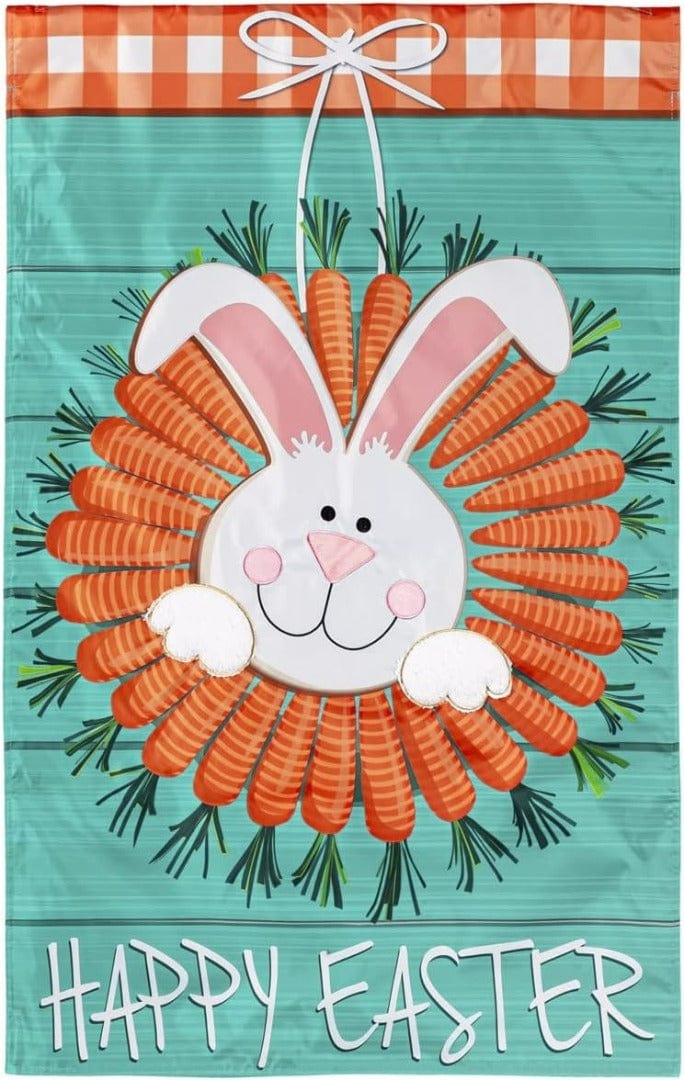 Carrot Wreath Easter Banner 2 Sided Applique 159422 Heartland Flags