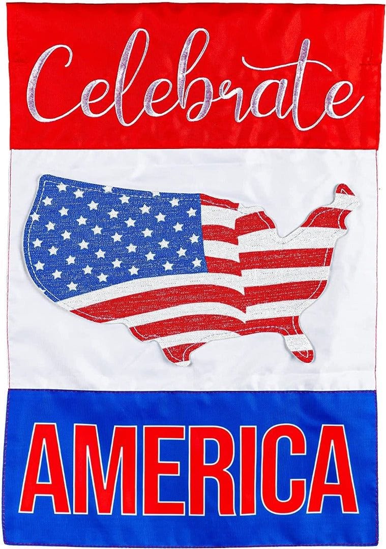 Celebrate America Garden Flag 2 Sided Applique 169267 Heartland Flags