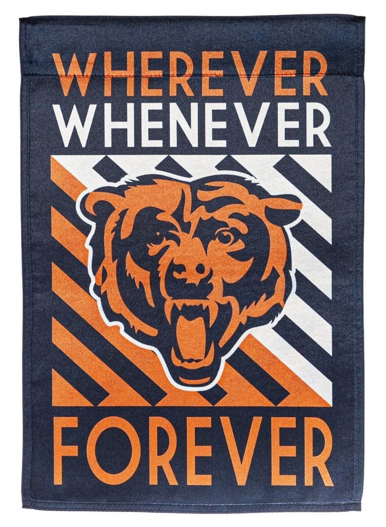 Chicago Bears Garden Flag 2 Sided Wherever Whenever Forever 14LU3805WWF Heartland Flags