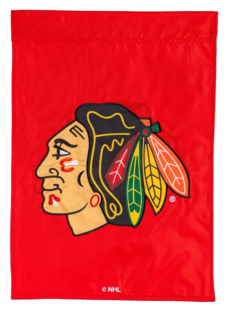 Chicago Blackhawks Garden Flag 2 Sided Applique Logo 16A4355 Heartland Flags
