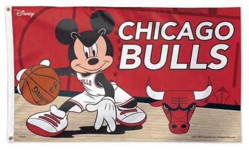 Chicago Bulls Flag 3x5 Mickey Mouse Basketball 98946118 Heartland Flags