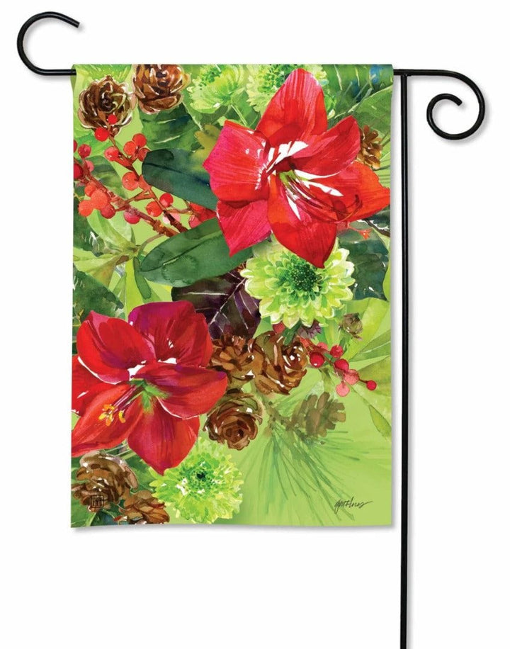 Christmas Amaryllis Bouquet Garden 2 Sided Gail Flores 36862 Heartland Flags