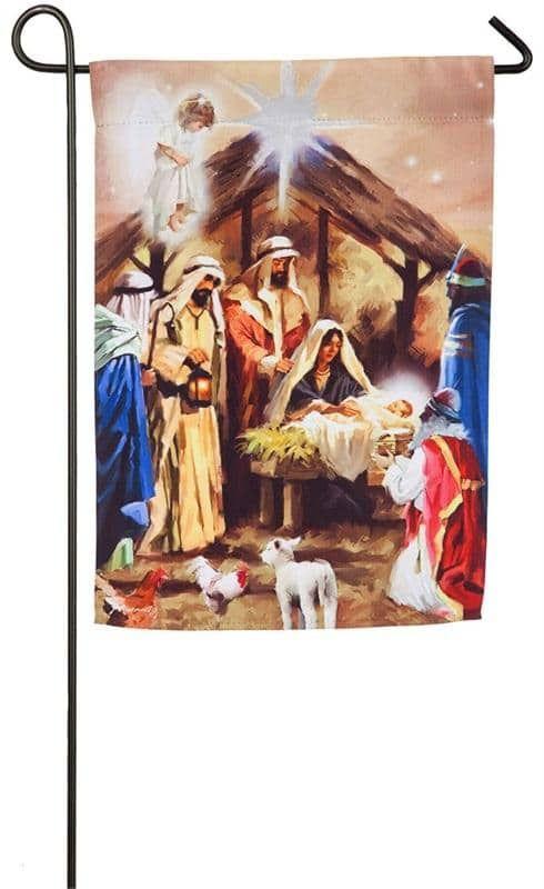 Christmas Garden Flag Religious Collage 2 Sided Nativity 14S4573BL Heartland Flags