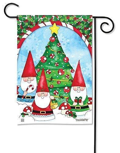 Christmas Gnomes Trim the Tree Garden Flag 2 Sided 31782 Heartland Flags