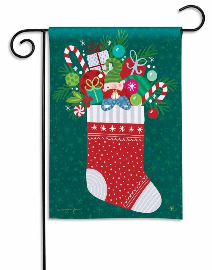 Christmas Stocking Garden Flag 2 Sided Wendy Wiinanen 36931 Heartland Flags