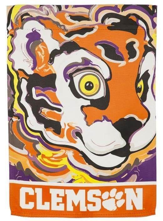 Clemson Tigers Garden Flag 2 Sided Justin Patten The Tiger 14S912JPA Heartland Flags