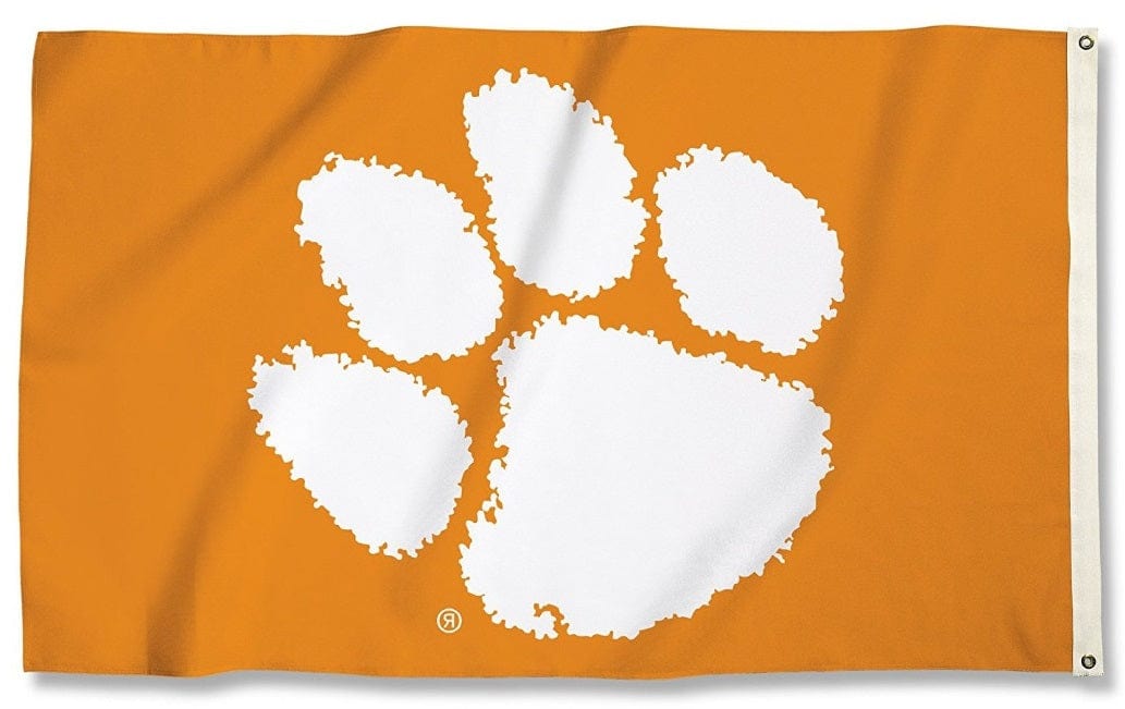Clemson Tigers Paw Logo Flag Orange 3x5 Grommets 95725 Heartland Flags