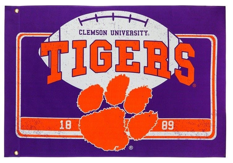 Clemson University Flag 2 Sided Tigers Football Purple 17L912 Heartland Flags