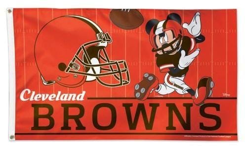 Cleveland Browns Flag 3x5 Mickey Mouse Disney Football 71372117 Heartland Flags