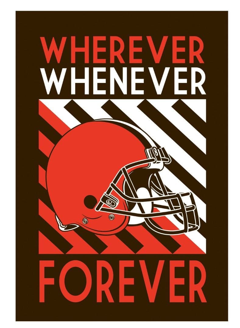 Cleveland Browns Garden Flag 2 Sided Wherever Whenever Forever 14LU3807WWF Heartland Flags