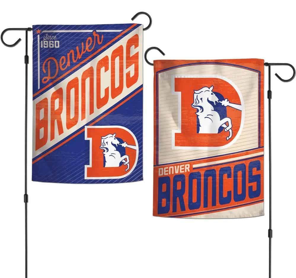 Denver Broncos Garden Flag 2 Sided Retro Classic Logo 08161220 Heartland Flags