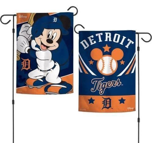 Detroit Tigers Garden Flag 2 Sided Mickey Mouse Disney 89227118 Heartland Flags