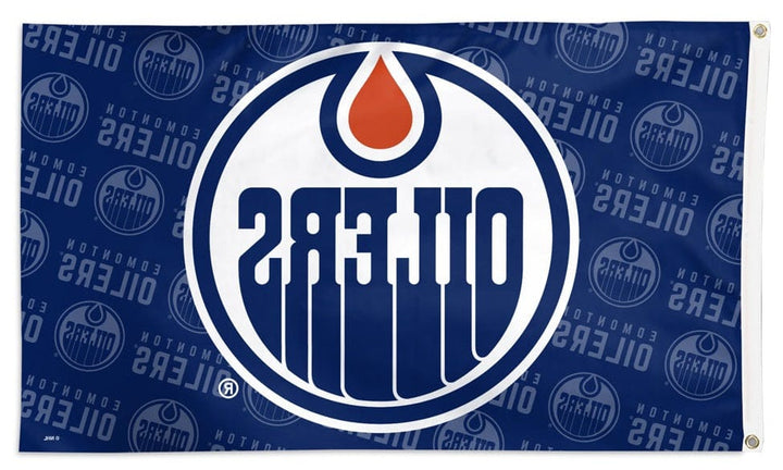 Edmonton Oilers Flag 3x5 Logo Step and Repeat 38267323 Heartland Flags