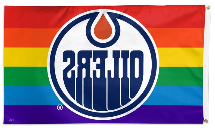 Edmonton Oilers Flag 3x5 Pride Rainbow 39319323 Heartland Flags