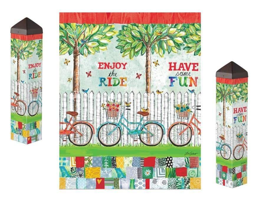 Enjoy the Ride Art Pole 20 Inches Tall Bicycle Have Some Fun PL1229 Heartland Flags