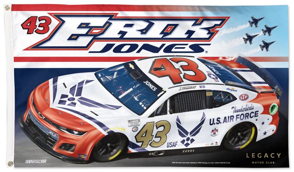 Erik Jones Flag 3x5 US Air Force Race Car 2023 67936323 Heartland Flags