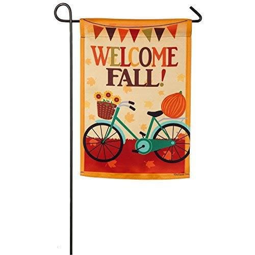 Fall Welcome Bicycle Garden Flag 2 Sided Autumn 14S8216 Heartland Flags