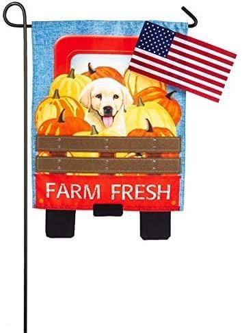 Farm Fresh Puppy Garden Flag 2 Sided 14L4510 Heartland Flags