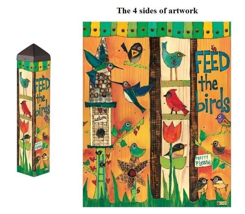 Feed The Birds Art Pole 20 Inches Tall PL1021 Heartland Flags