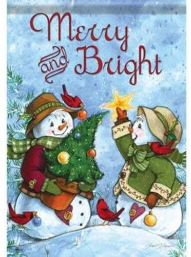 Finishing Touch Flag 2 Sided Merry and Bright Snowman 47700 Heartland Flags