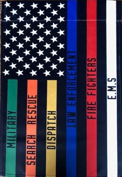 First Responders Thin Line Garden Flag 2 Sided Military Search Rescue Dispatch Police Fire EMS 14S9792 Heartland Flags
