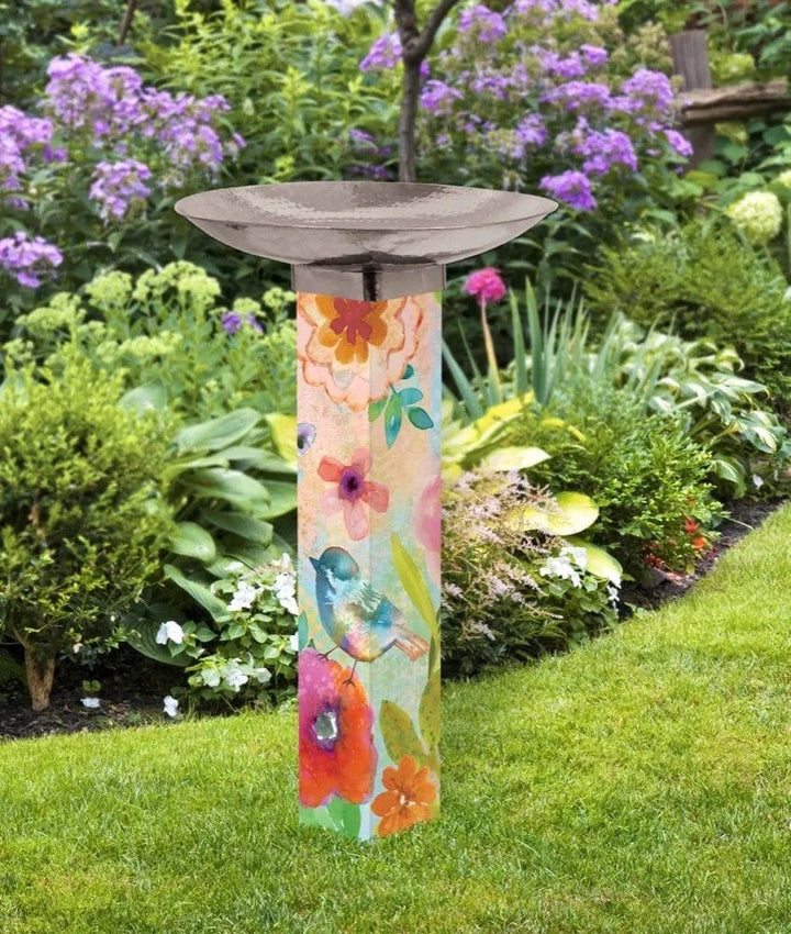 From My Garden Bird Bath With Stainless Steel Bowl BB1033 Heartland Flags
