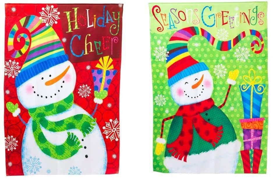 Funky Winter Friends Christmas Banner 2 Sided Flag 13S2619FB Heartland Flags