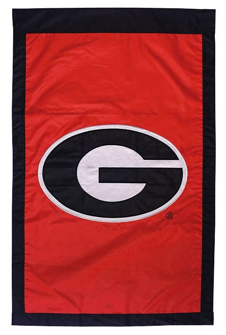 Georgia Bulldogs Banner 2 Sided Applique House Flag Red 15757 Heartland Flags
