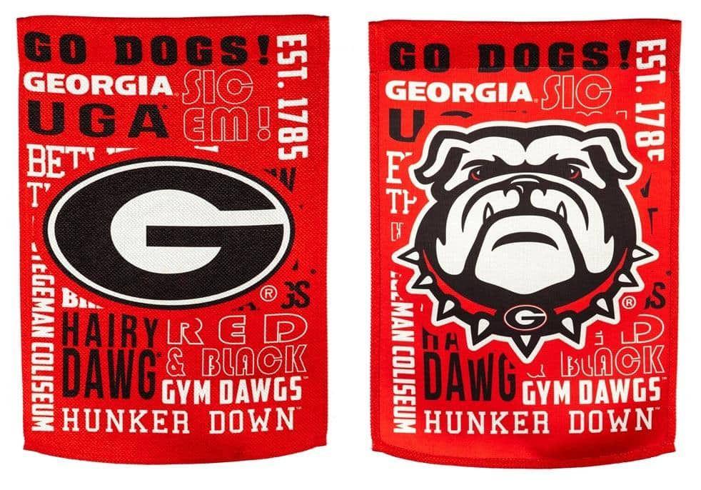 Georgia Bulldogs Garden Flag 2 Sided Fan Rules Gym Dawgs 14ES914FR Heartland Flags