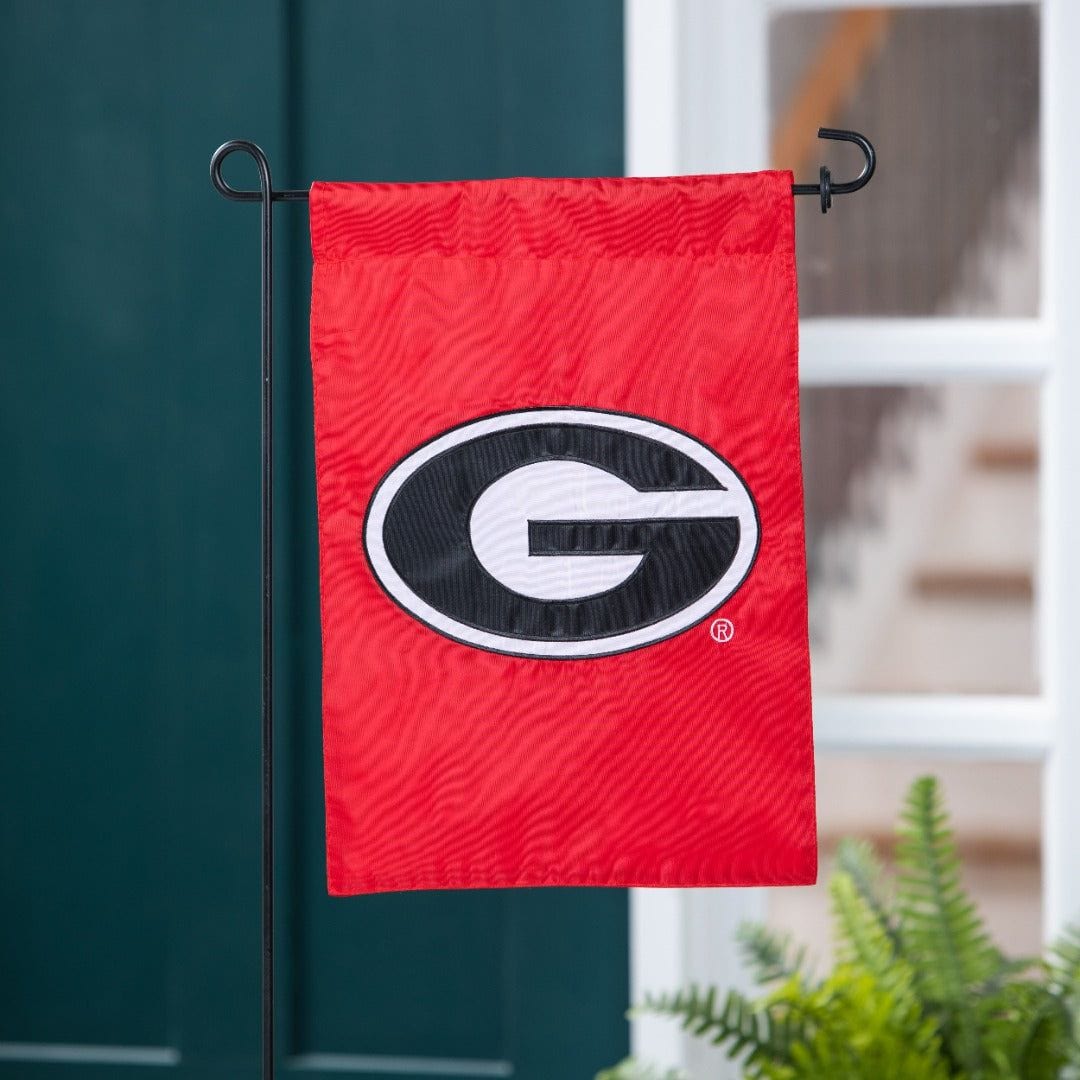 Georgia Bulldogs Red Garden Flag 2 Sided Applique Logo 16A914 Heartland Flags