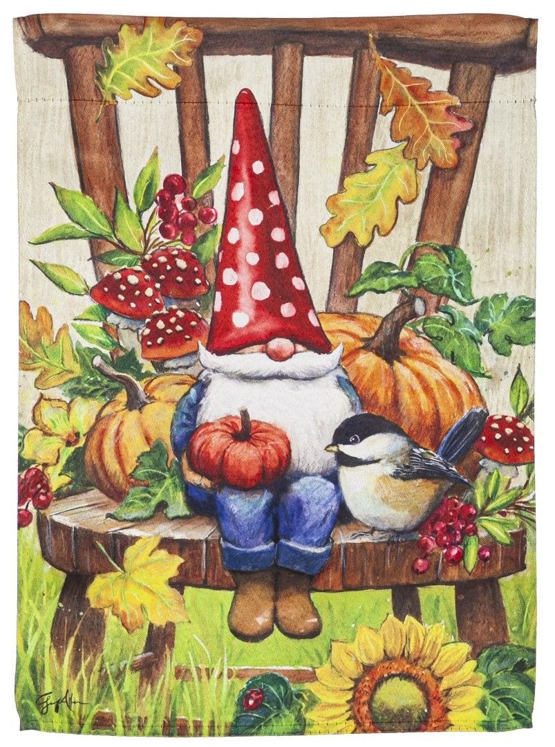 Gnome and Friends Garden Flag 2 Sided Decorative Fall 14S10477 Heartland Flags