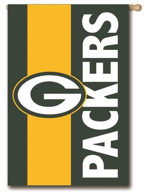 Green Bay Packers Banner 2 Sided Embellished Applique House Flag 15SF3811 Heartland Flags