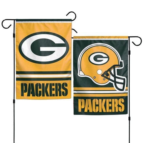 Green Bay Packers Garden Flag 2 Sided Double Logo Helmet 08369017 Heartland Flags