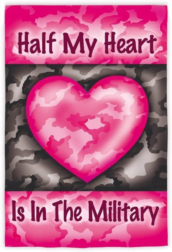 Half My Heart Is In The Military Garden Flag 2 Sided 14S2522 Heartland Flags