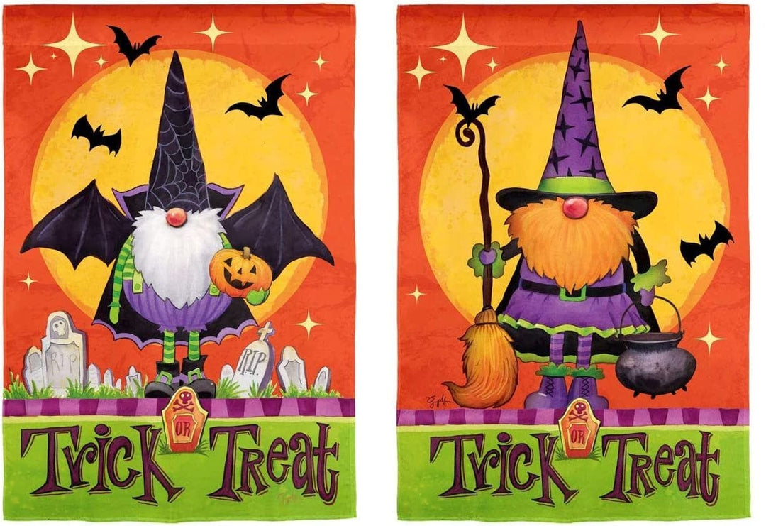 Halloween Gnomes In Costume Garden Flag 2 Sided 14S10015FB Heartland Flags