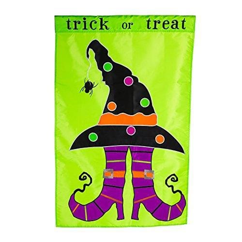 Halloween Trick or Treat Feet Flag 2 Sided Applique House Banner 158099 Heartland Flags