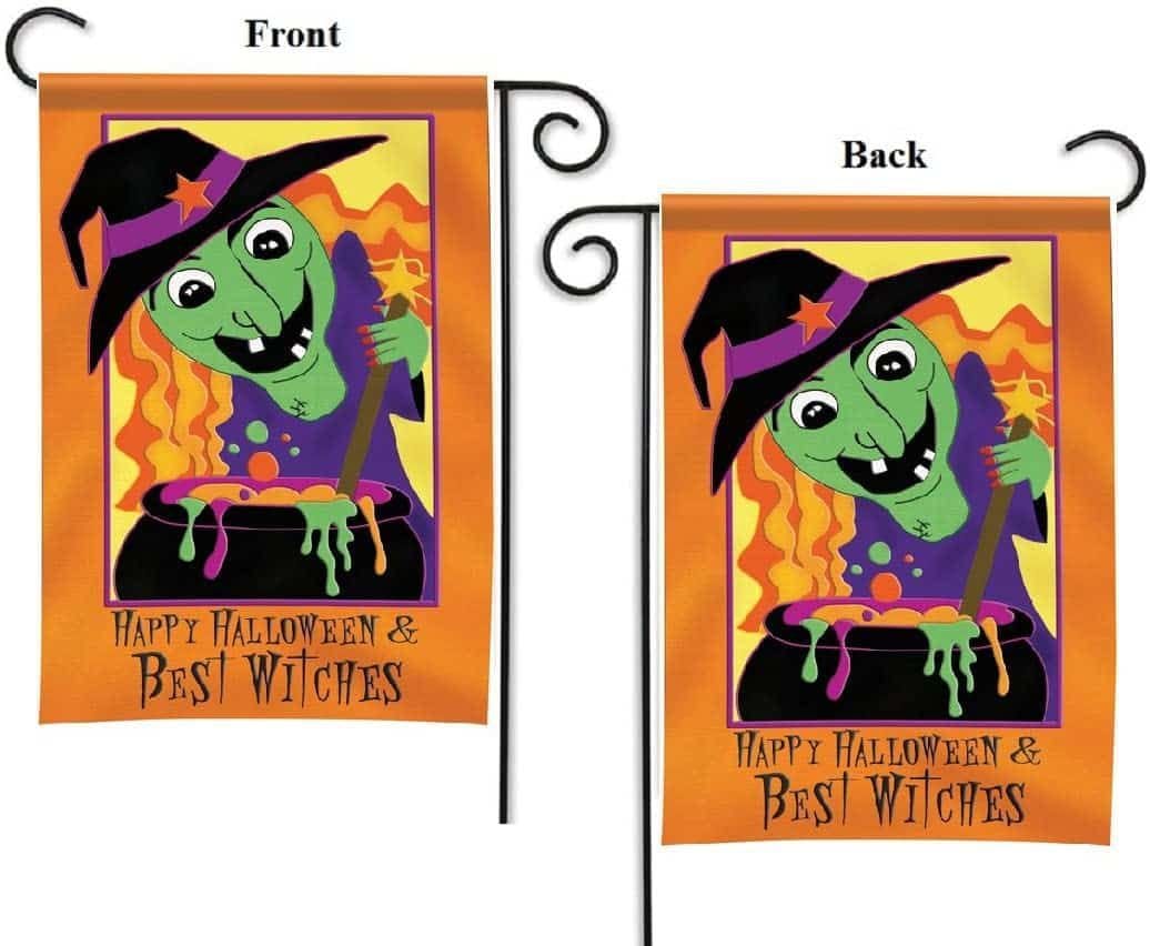 Happy Halloween And Best Witches Garden Flag 2 Sided 55141 Heartland Flags