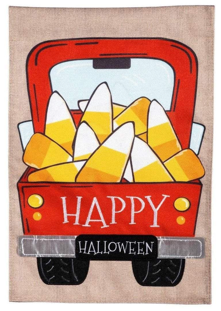 Happy Halloween Candy Corn Truck Flag 2 Sided 13B9929 Heartland Flags
