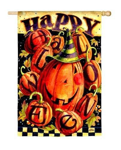 Happy Halloween Checks House Flag Decorative Banner 131367 Heartland Flags