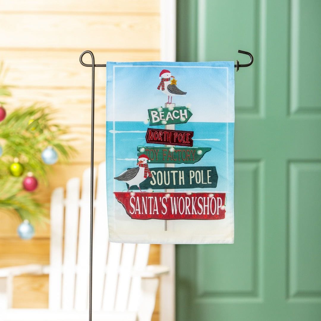 Holiday Signs And Seagulls Christmas Garden Flag 2 Sided 14L10637 Heartland Flags