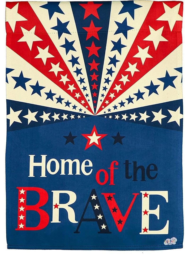 Home of the Brave Garden Flag 2 Sided Patriotic 14S10387 Heartland Flags