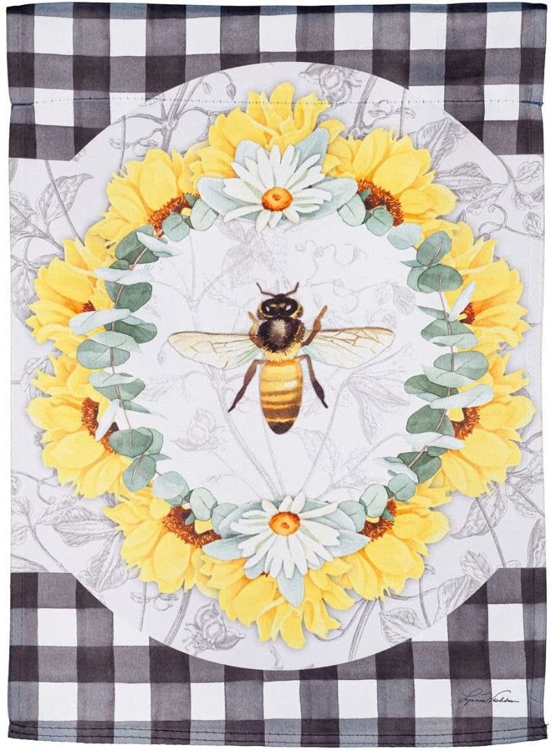 Honey Bee and Flowers Garden Flag 2 Sided Decorative 14S10307 Heartland Flags