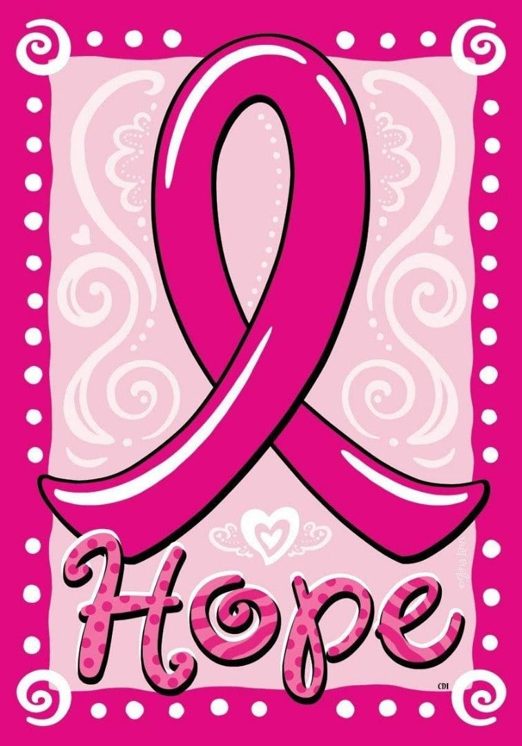 Hope Pink Ribbon Flag 2 Sided Cancer Awareness House Banner 1958FL Heartland Flags