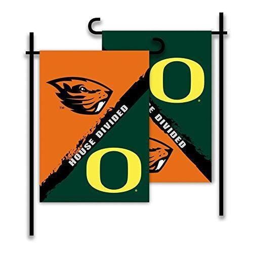 House Divided Garden Flag 2 Sided Oregon vs Oregon State Rivalry 83779 Heartland Flags