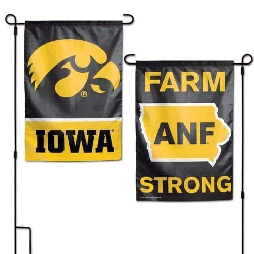 Iowa Hawkeyes ANF 2 Sided Garden Flag Farm Strong 66992117 Heartland Flags