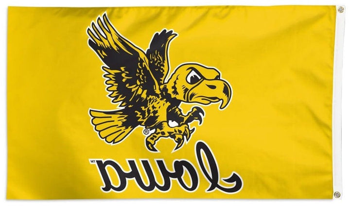 Iowa Hawkeyes Flag 3x5 Throwback Logo Yellow 49682322 Heartland Flags