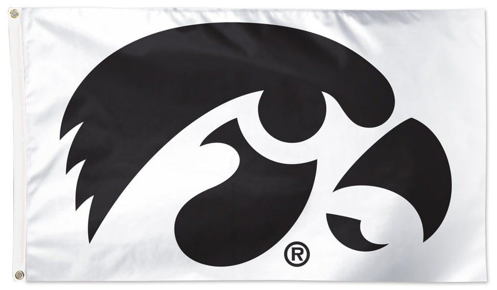 Iowa Hawkeyes Flag 3x5 White Single Sided or Double Sided 37238321 Heartland Flags