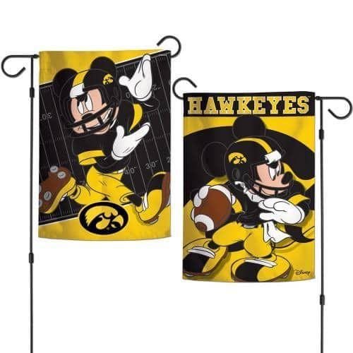 Iowa Hawkeyes Garden Flag 2 Sided Football Mickey Mouse 79181117 Heartland Flags