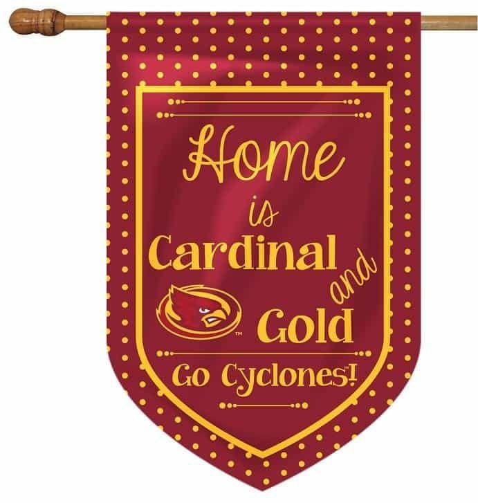 Iowa State Cyclones Flag 2 Sided Home Is Cardinal and Gold Banner 341231 Heartland Flags